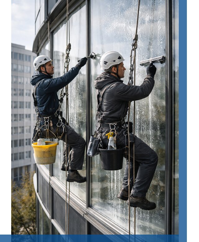 Мойка панорамных окон в Губкине от 356 р. заказать у ВЫСОТНИК-Гбк