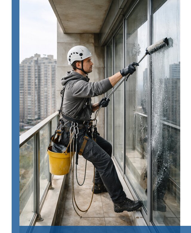 Профессиональная мойка балконного остекления в Губкине