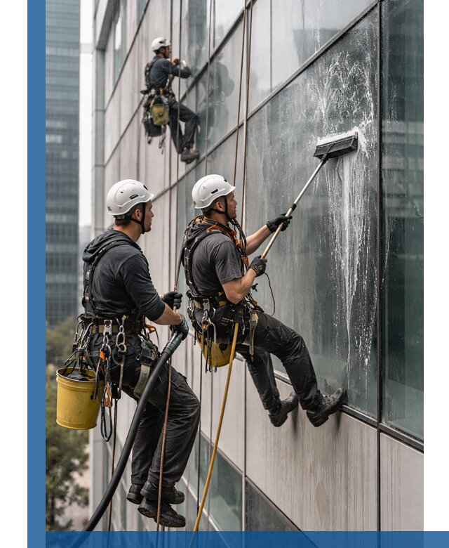 Профессиональная высотная мойка фасадов зданий в Губкине
