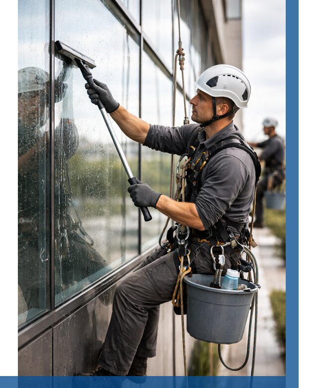 Мойка стеклянных фасадов в Губкине от 203 р. | ВЫСОТНИК-Гбк