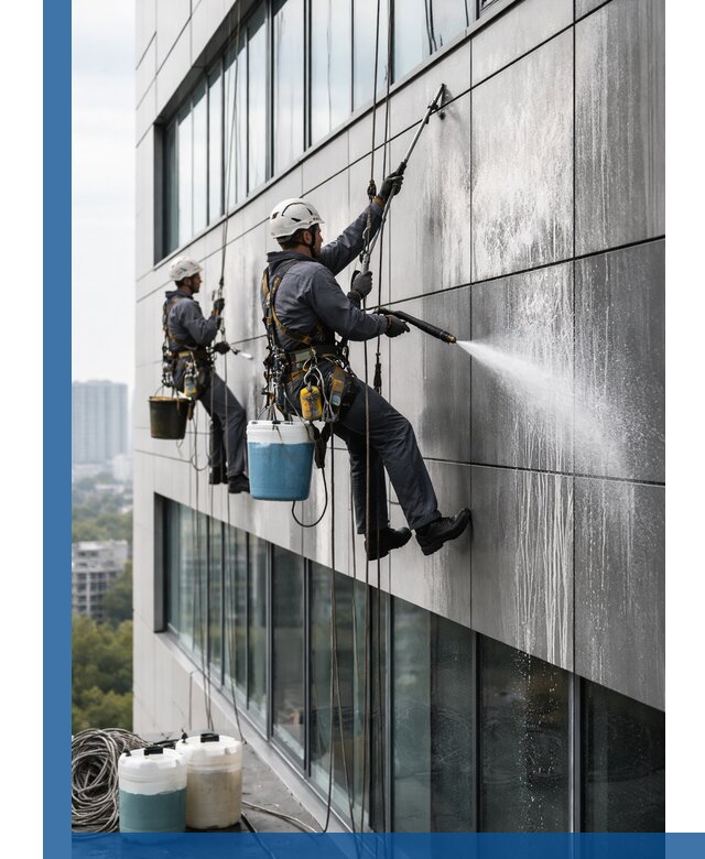 Профессиональная мойка вентилируемых фасадов в Губкине