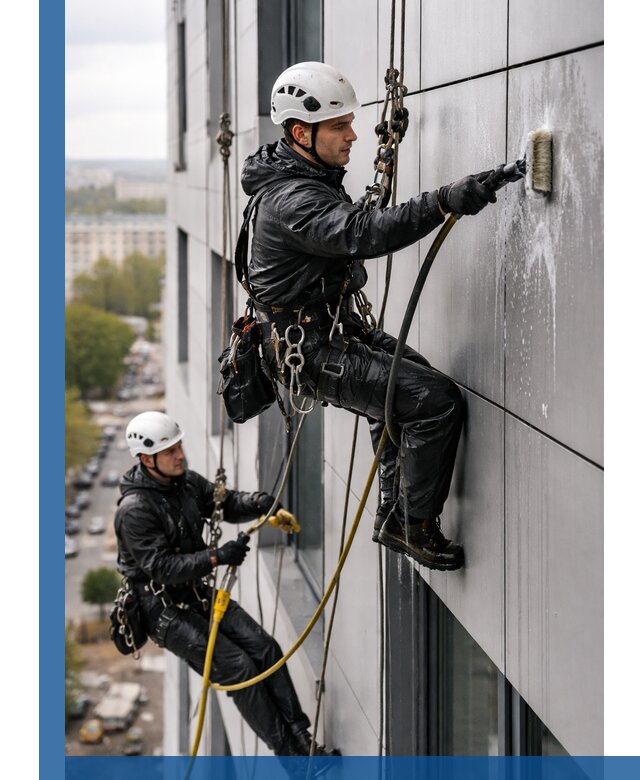 Профессиональная мойка фасада из композита в Губкине