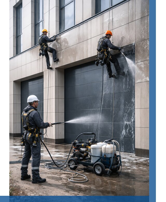 Послестроительная мойка фасада в Губкине от 305 р. | ВЫСОТНИК-Гбк