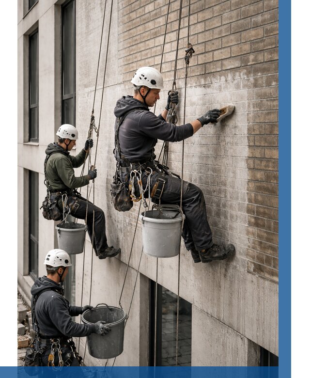 Удаление высолов с фасада в Губкине от 254 р. | ВЫСОТНИК-Гбк