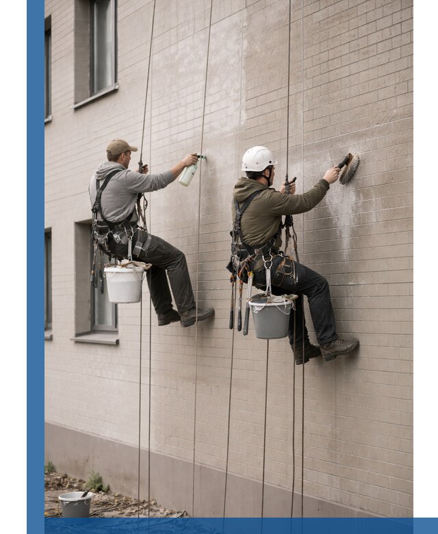 Удаление высолов с фасада зданий в Губкине без повреждений и следов