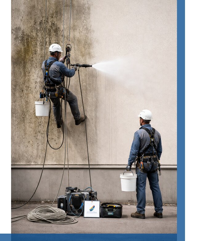 Очистка фасада от плесени в Губкине от 305 р. | ВЫСОТНИК-Гбк