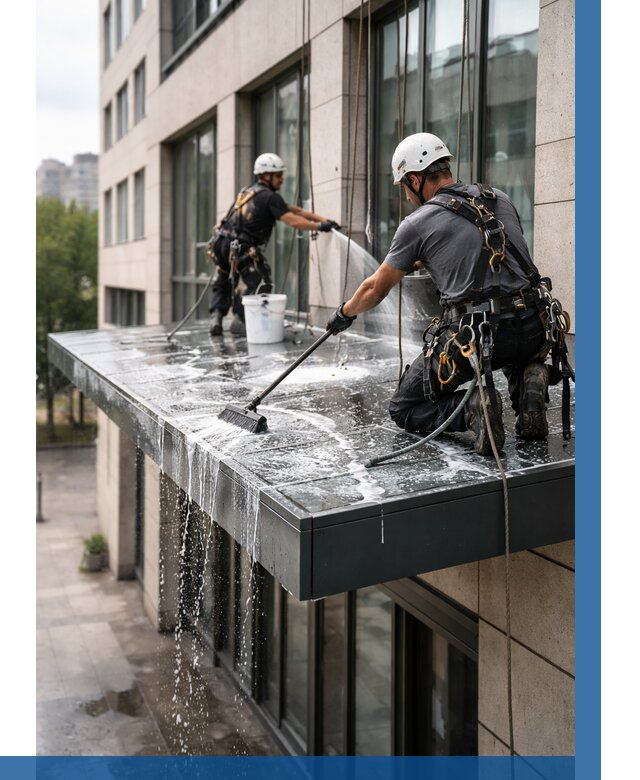 Мойка козырьков и навесов в Губкине от 3555 р. | ВЫСОТНИК-Гбк