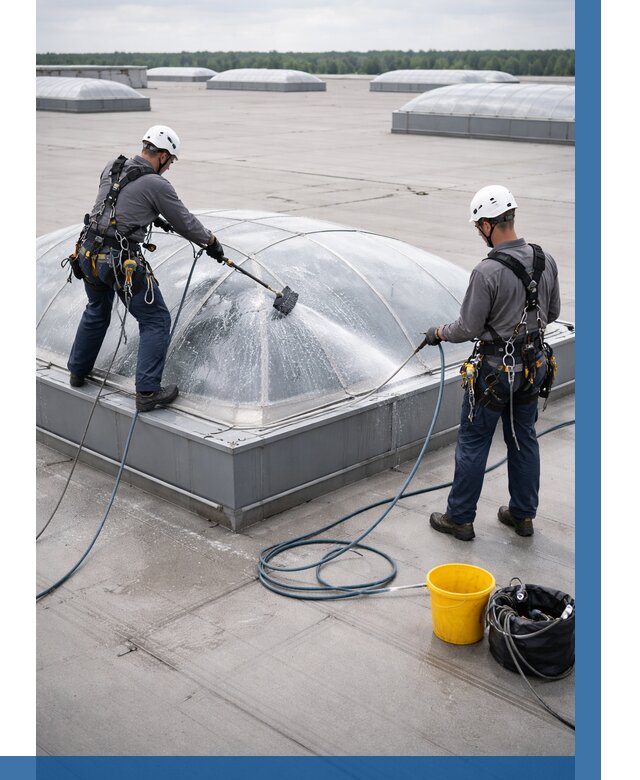 Мойка зенитных фонарей в Губкине, заказать от 4571 р. | ВЫСОТНИК-Гбк