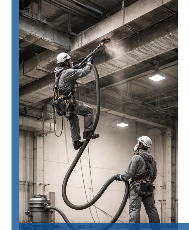 Обеспыливание потолочных конструкций в Губкине промышленным альпинизмом