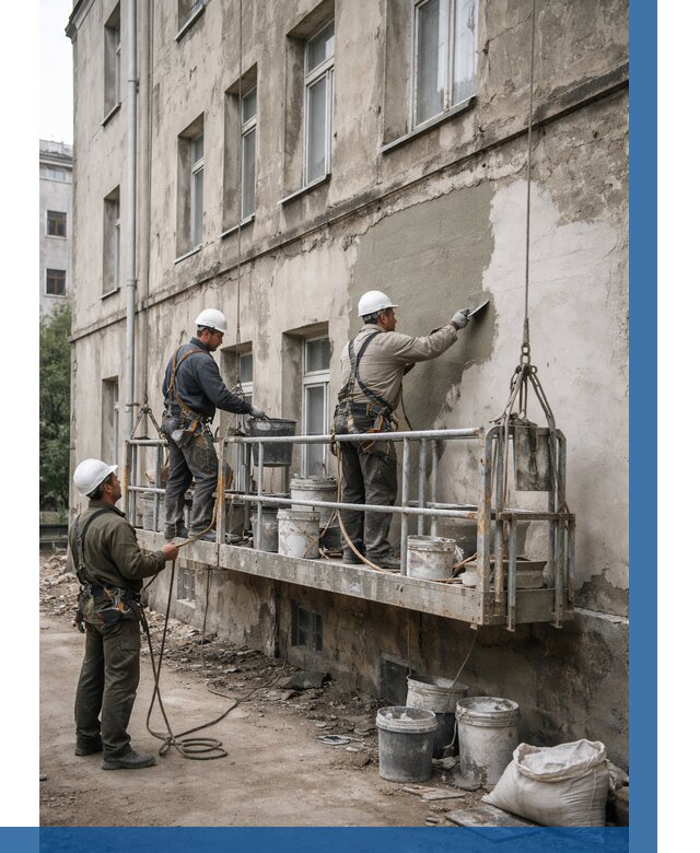 Капитальный ремонт фасада в Губкине от 4266 р. | ВЫСОТНИК-Гбк