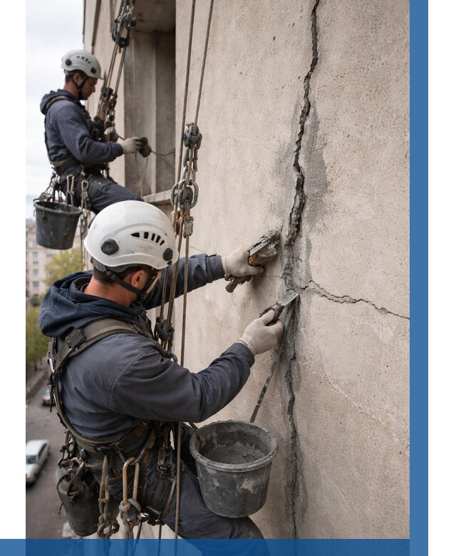 Заделка трещин на фасаде в Губкине от 914 р. | ВЫСОТНИК-Гбк