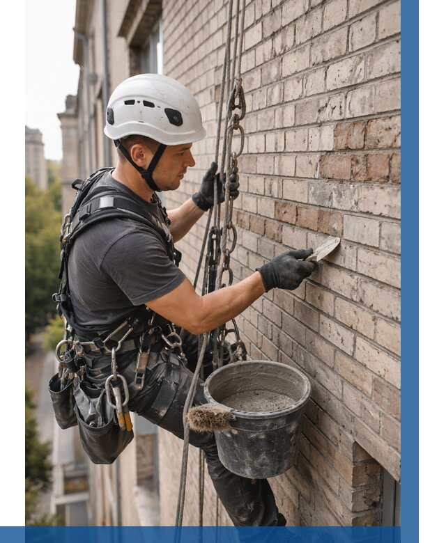 Ремонт кирпичной кладки фасада в Губкине от 1828 р. | ВЫСОТНИК-Гбк