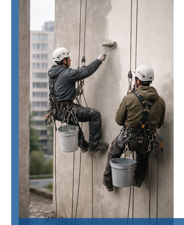 Покраска фасадов высотными альпинистами в Губкине с гарантией