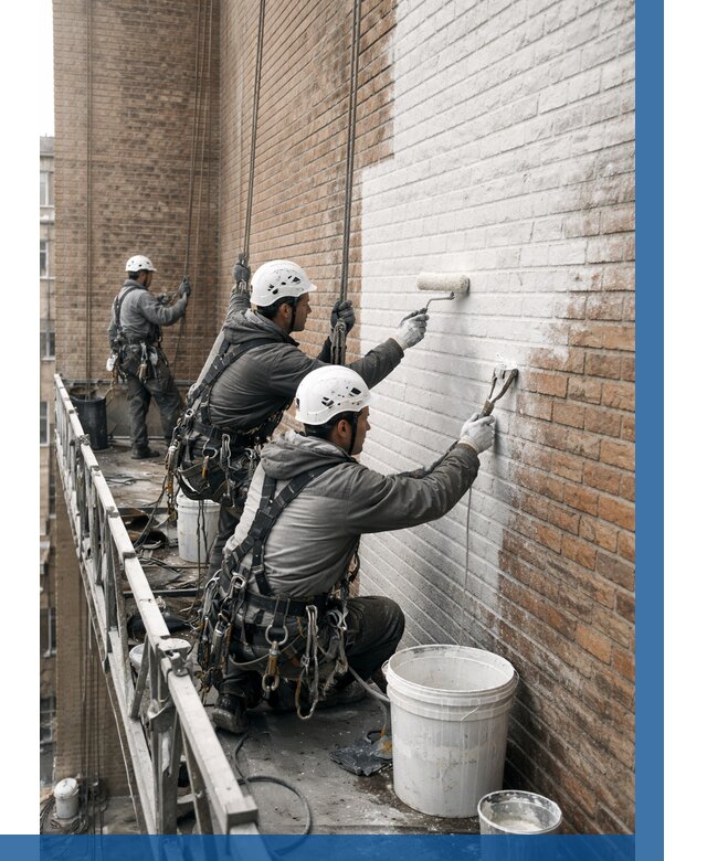 Покраска кирпичного фасада в Губкине от 356 р. | ВЫСОТНИК-Гбк