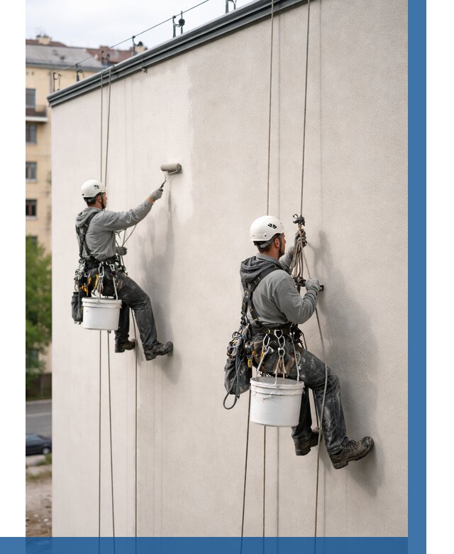 Покраска оштукатуренного фасада в Губкине от 325 р. | ВЫСОТНИК-Гбк