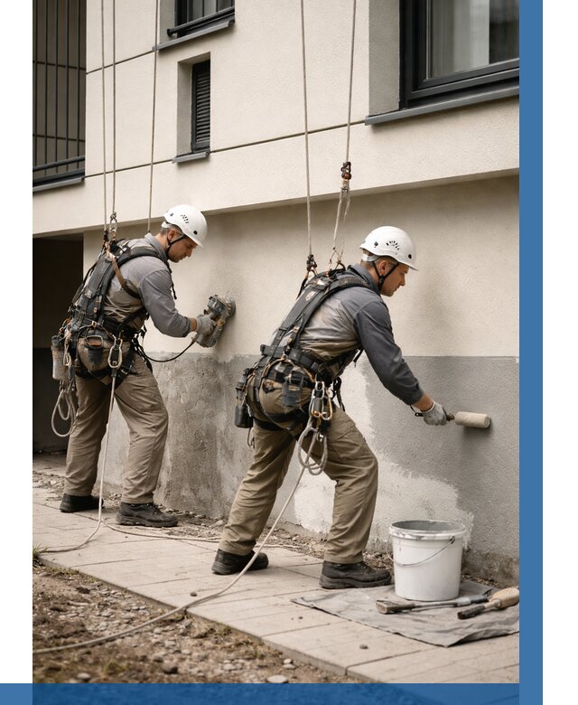 Окраска цоколя здания в Губкине от 457 р. под ключ | ВЫСОТНИК-Гбк