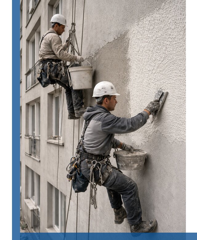 Нанесение декоративной штукатурки короед на фасад в Губкине