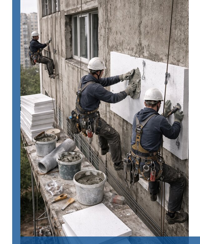 Утепление фасада пенополистиролом в Губкине под ключ