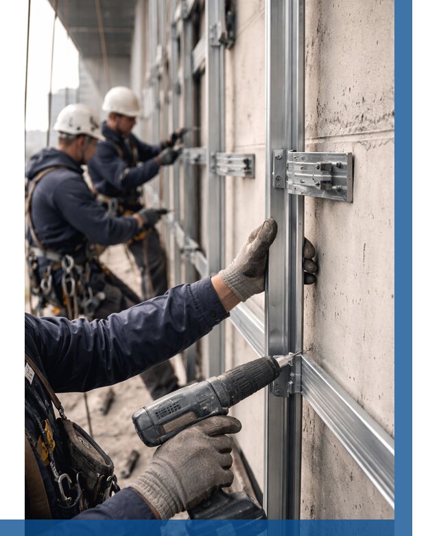 Монтаж подсистемы вентфасада в Губкине от 863 р. | ВЫСОТНИК-Гбк