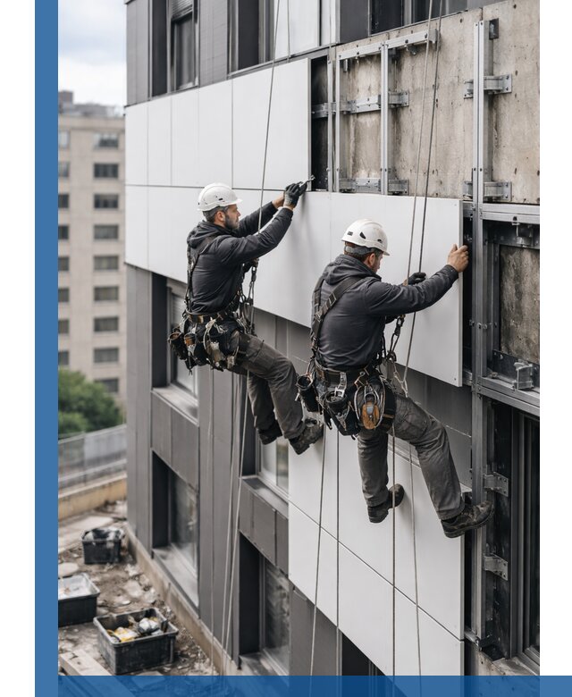 Монтаж композитных панелей фасада в Губкине под ключ