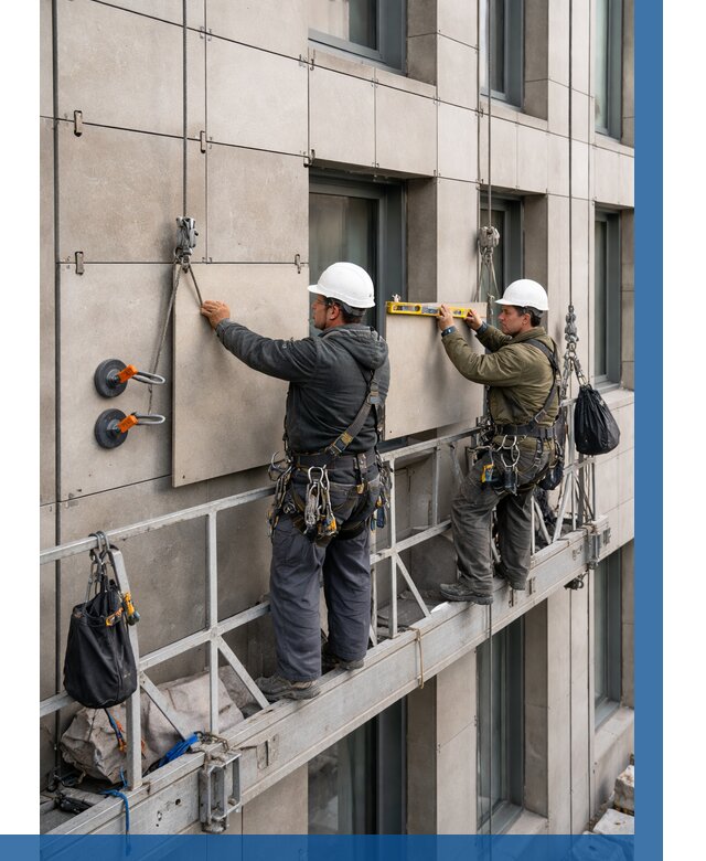 Монтаж керамогранита на фасад в Губкине от 2540 р. | ВЫСОТНИК-Гбк