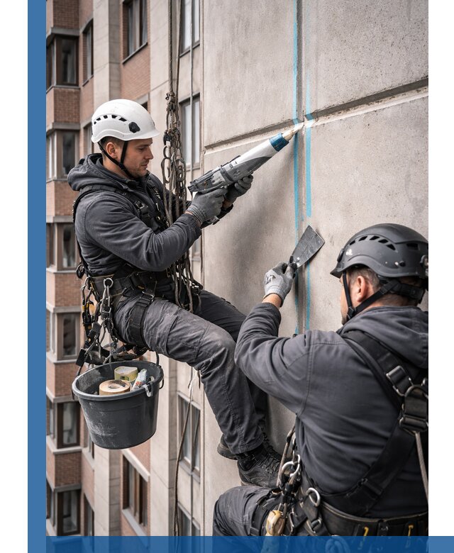 Вторичная герметизация швов фасада и кровли в Губкине