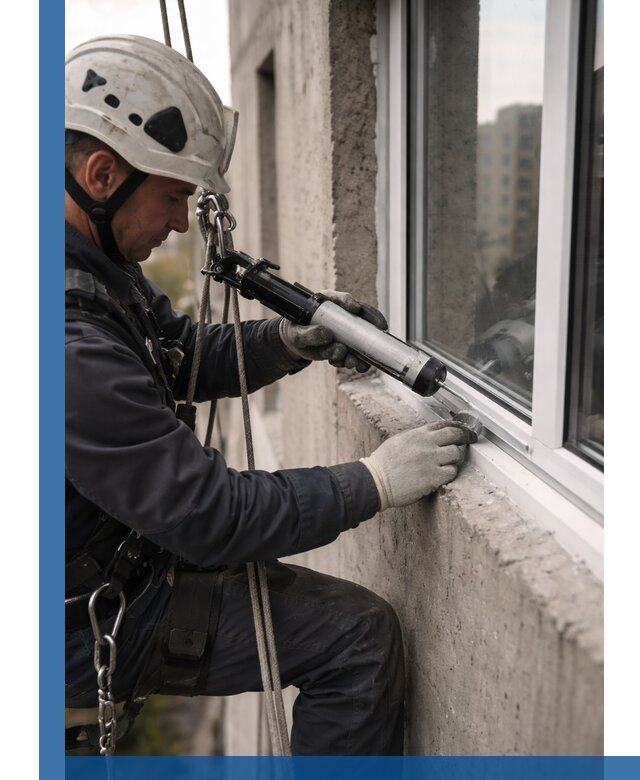 Герметизация оконных швов снаружи в Губкине профессионально