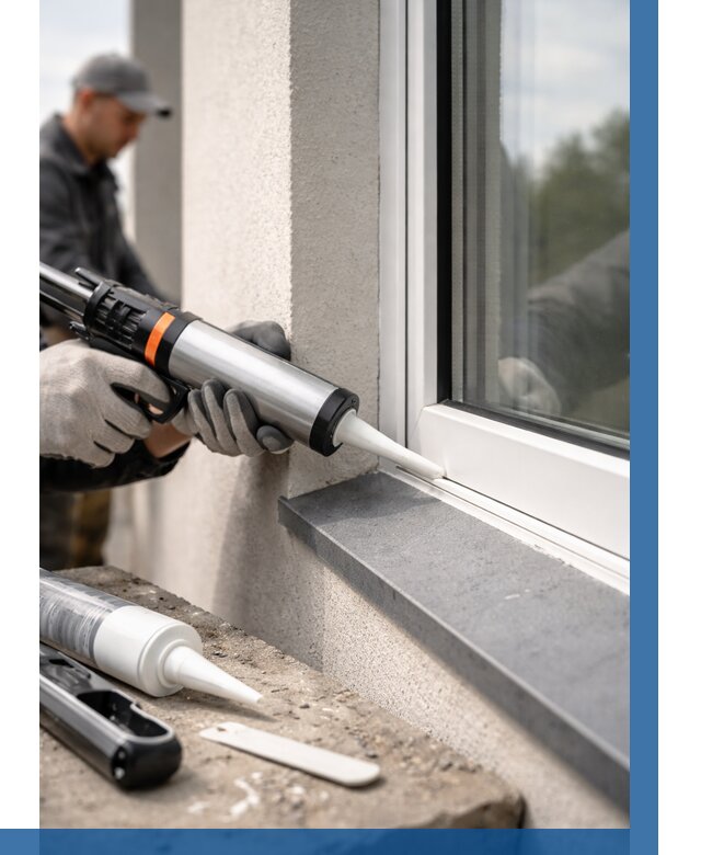Герметизация монтажных швов окон в Губкине от 660 р. | ВЫСОТНИК-Гбк