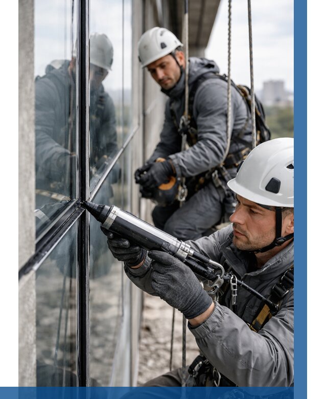 Герметизация витражных швов в Губкине от 660 р. | ВЫСОТНИК-Гбк