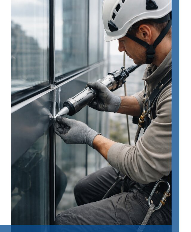 Герметизация стыков витража в Губкине от 1219 р. | ВЫСОТНИК-Гбк