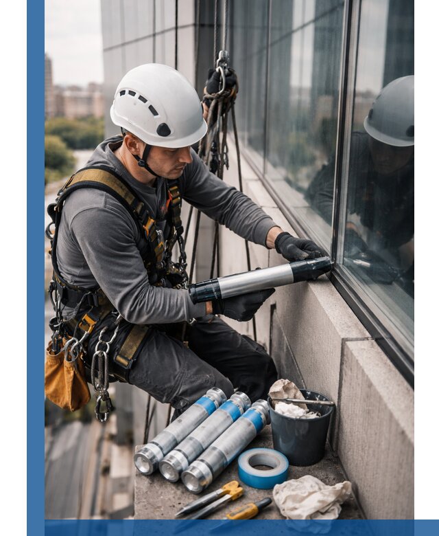 Герметизация стыков витража в Губкине для герметичных фасадов
