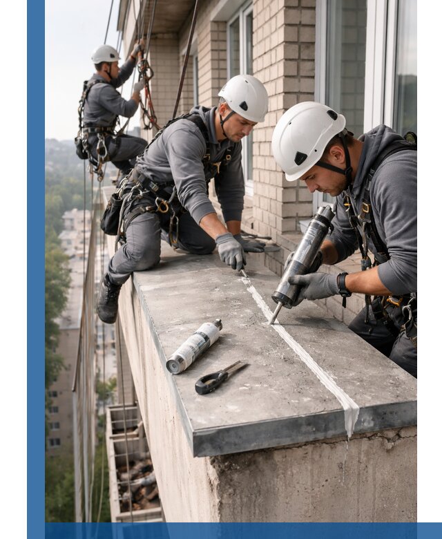 Герметизация балконного козырька в Губкине профессионально