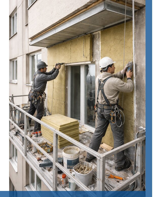 Утепление балкона снаружи в Губкине от 1625 р. под ключ ВЫСОТНИК-Гбк