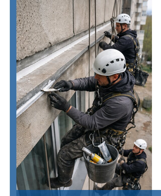 Герметизация примыкания балкона в Губкине под ключ с гарантией