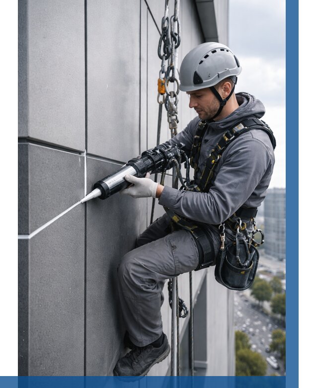 Герметизация стыков фасадных панелей в Губкине от 6603 р.| ВЫСОТНИК-Гбк