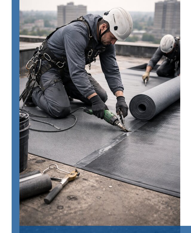 Ремонт мягкой кровли в Губкине с выездом промальпинистов