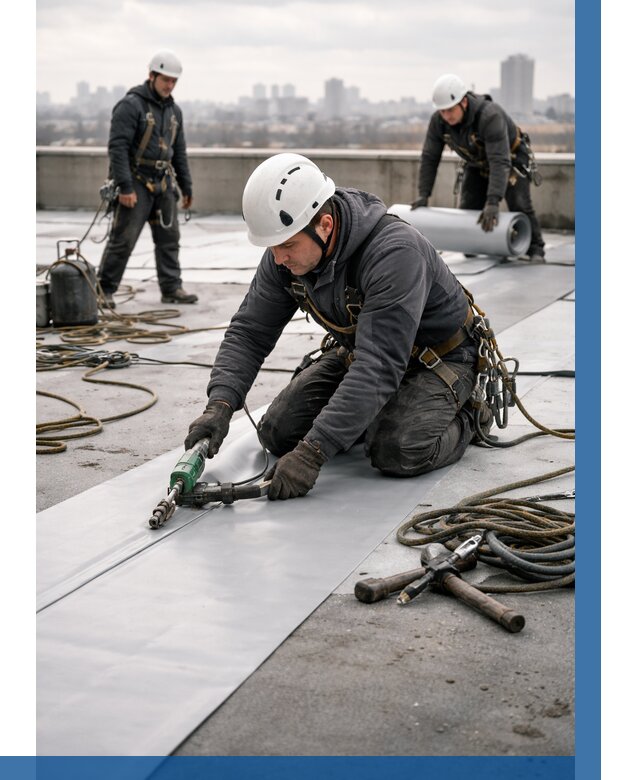 Ремонт мембранной кровли в Губкине от 1828 р./м2 | ВЫСОТНИК-Гбк