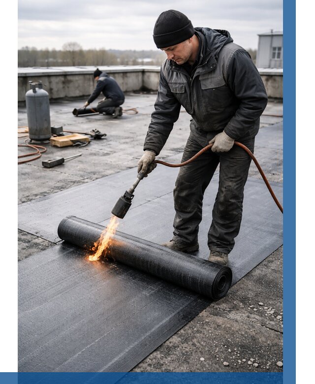 Ремонт наплавляемой кровли в Губкине от 711 р. | ВЫСОТНИК-Гбк