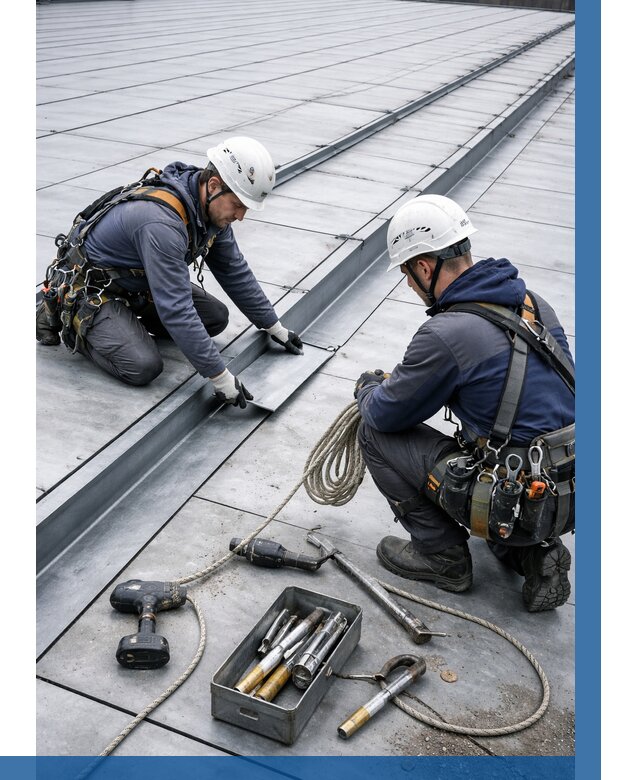 Ремонт фальцевой кровли в Губкине от 711 р. | ВЫСОТНИК-Гбк