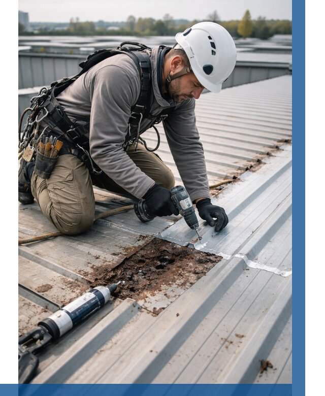 Ремонт профнастила на кровле в Губкине от 711 р. | ВЫСОТНИК-Гбк