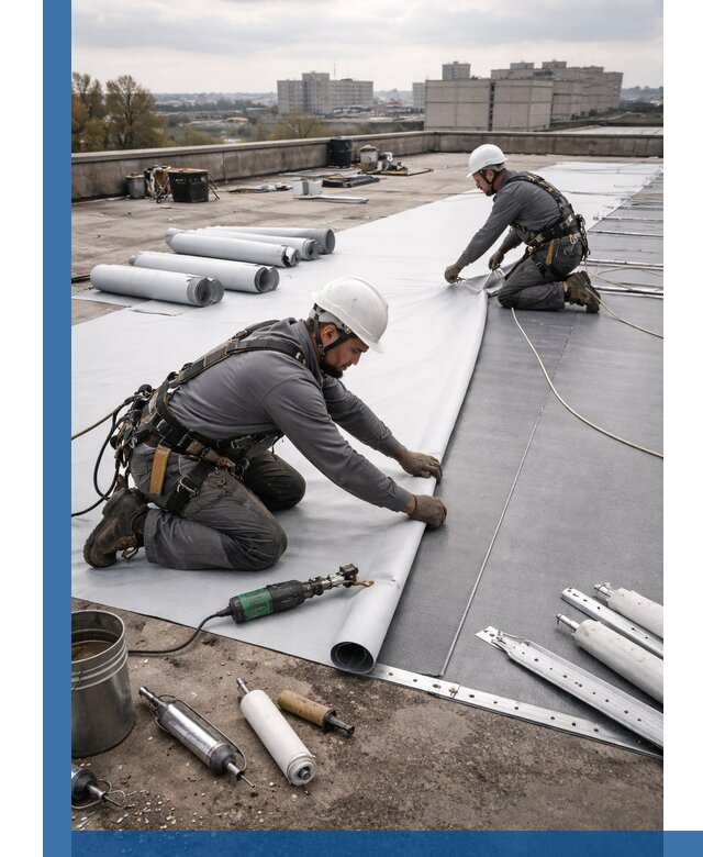 Монтаж мембранной кровли в Губкине для промышленных зданий