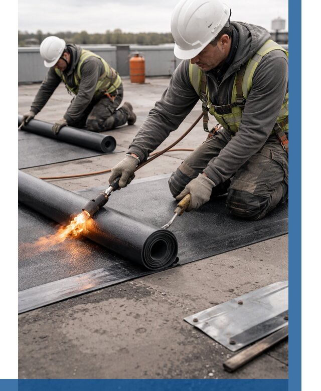 Монтаж наплавляемой кровли в Губкине от 863 р. — ВЫСОТНИК-Гбк