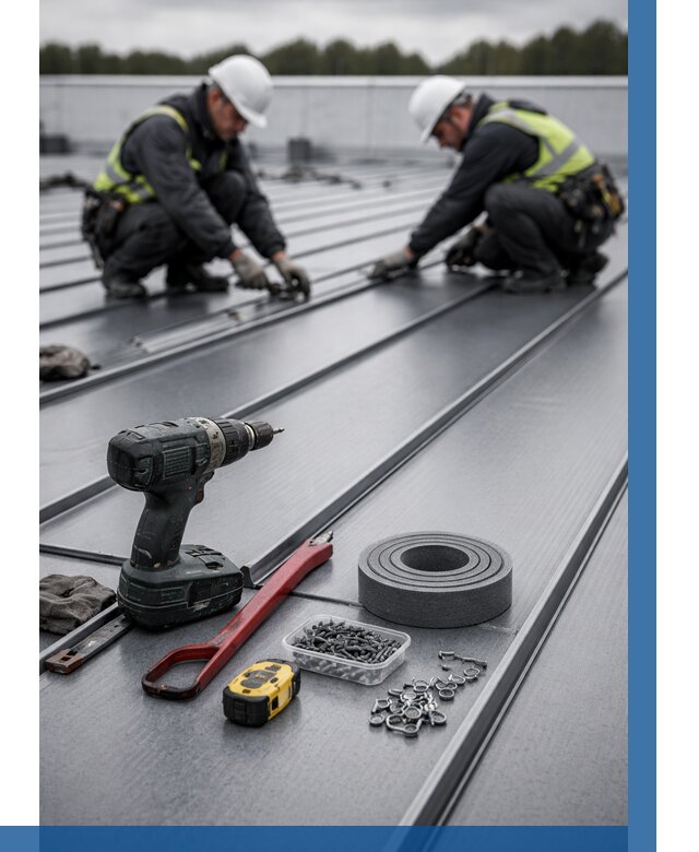 Монтаж фальцевой кровли в Губкине от 1828 р. | ВЫСОТНИК-Гбк