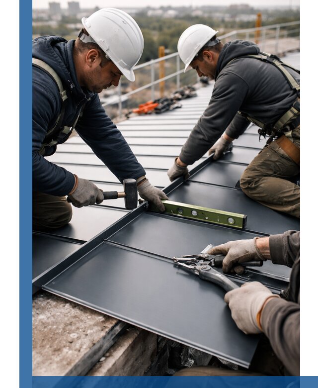 Монтаж фальцевой кровли в Губкине для промышленных зданий