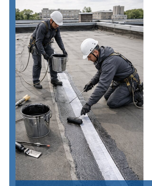 Гидроизоляция кровли мастикой в Губкине надежная защита