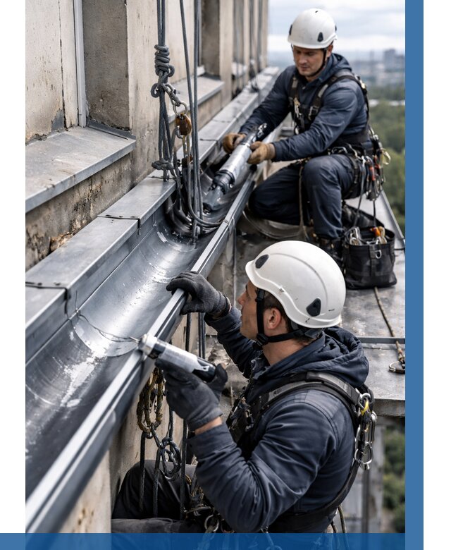 Ремонт водосточных желобов в Губкине от 6603 р. | ВЫСОТНИК-Гбк