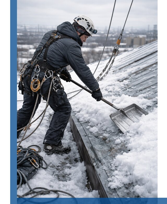 Профессиональная очистка кровли от снега и наледи в Губкине