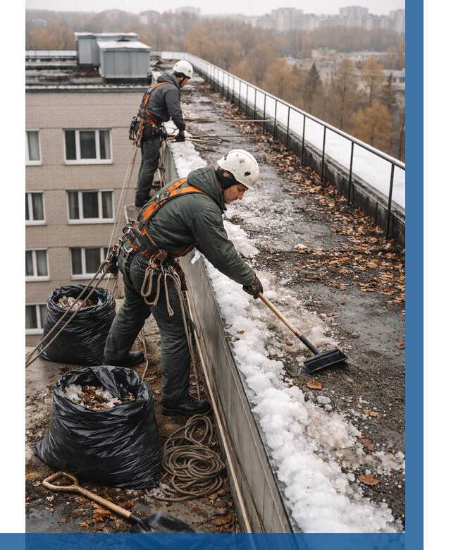 Очистка кровли по периметру в Губкине от 559 р. | ВЫСОТНИК-Гбк