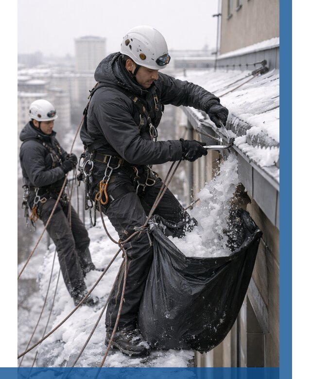 Аварийная очистка крыши в Губкине под ключ от 305 р. | ВЫСОТНИК-Гбк