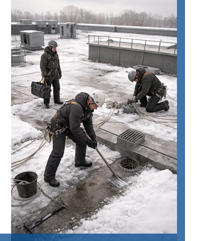 Абонентское обслуживание кровли зимой в Губкине от 8126 р. | ВЫСОТНИК-Гбк